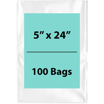Clear Poly Bags Thickness: 4 Mil Size: 5 inch (width) X 24 inch (Height) Pack of 100 Bags